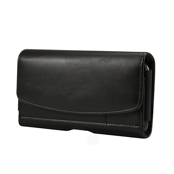 (6,9 tum) Lammskin Mobiltelefon Midjeväska Holster Premium Telefonfodral med Bältesklämma Magnetisk Stängning ID-kortshållare Fickkostym