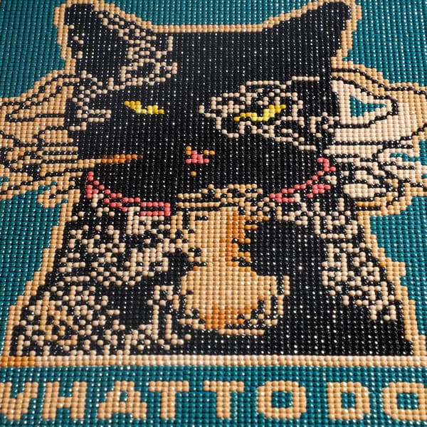 30x40cm, 5D diamantkonst katt målad strassbroderi canvas