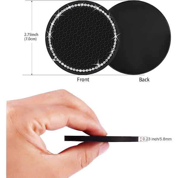 Bilunderlägg, Set om 2 Universal Bling Kopps hållare Underlägg (2,75\"