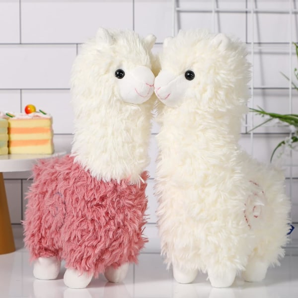 Alpaca plyschleksak 2 delar lama gosedjur 11 tums mjuk alpack