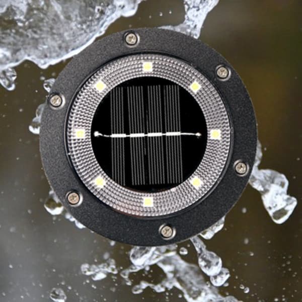Udendørs Solcellelys, 4 pak 8LED Have Jordlys 6000K Belysning