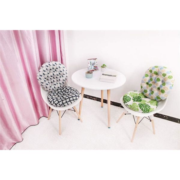 Set med 2 stolsdynor (40 x 450 cm - bladversion), rund stol
