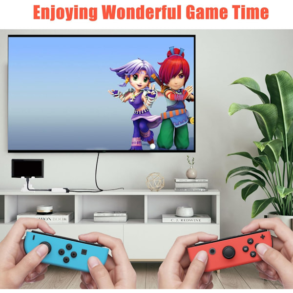 Bærbar Switch Dock til Nintendo Switch HDMI Adapter (Sort og Hvid), Rejse Dock 3-I-1 Switch Docking Station Switch USB C til HDMI