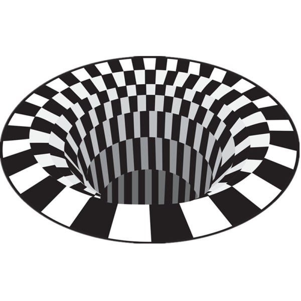 Vortex Illusion Matta, 3D Trap Effekt Tryckt Matta, Djupt Hål