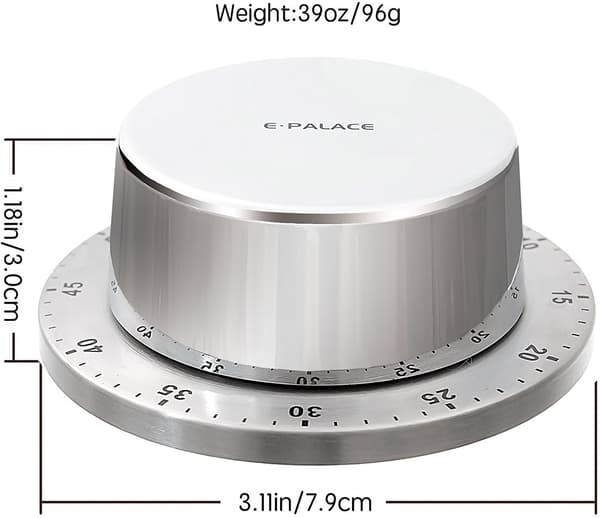 Kjøkkentimer for kjøkken sølv Elektronisk Magnet Magnetisk 60 mi