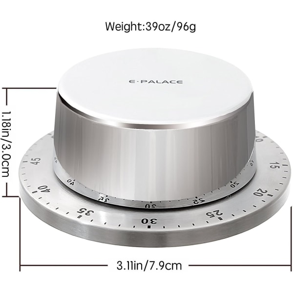 Køkkenur til køkken sølv Elektronisk Magnet Magnetisk 60 mi