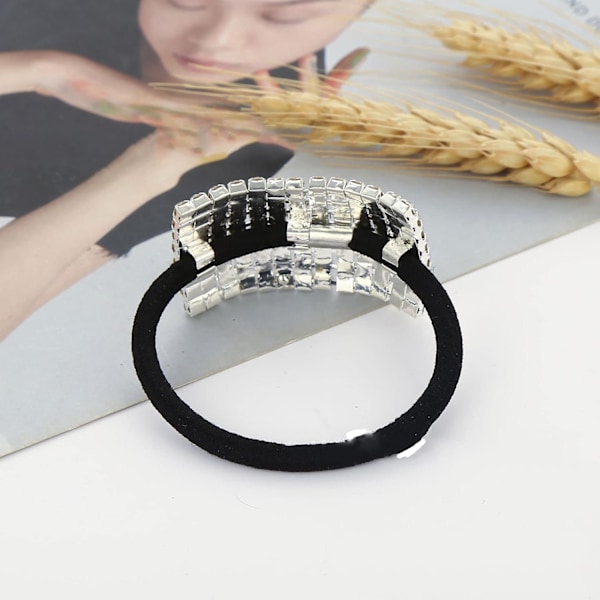 2-pack hårband med strass, elastiska hårband med kristaller, hårspännen med glitter, hårrep