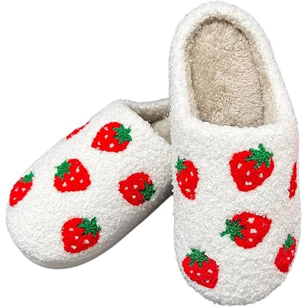 (S) Naisten Miesten Mansikkatoffelit Talvi Pehmeät Memory Foam Pörröiset Lämpimät Kotitossut