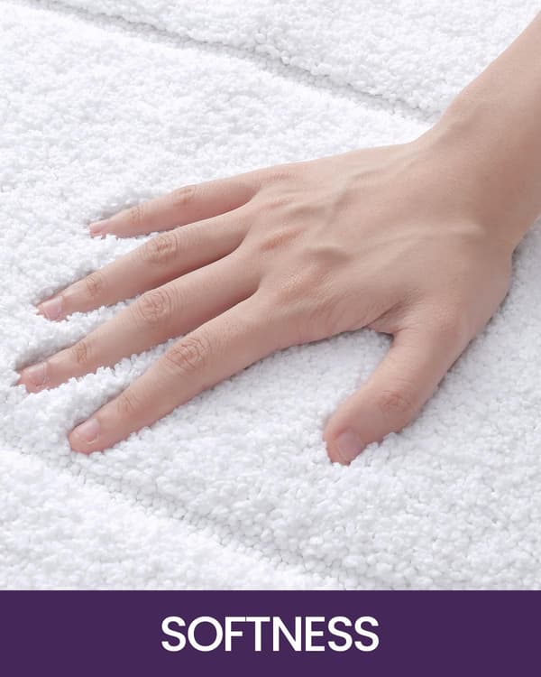 （Hvit, 50*80cm）Antislipp Badematte, Myk Mikrofiber Badeteppe, Vann