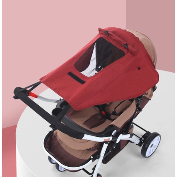 Solskydd för barnvagn, solskydd, UV-skydd och regnskydd rött