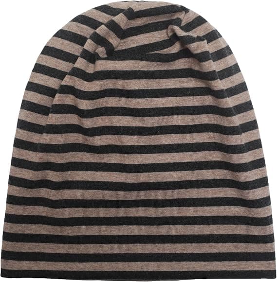 (Grå) Tynn avslappet bomullsbeanie lue for menn og kvinner, myk og elastisk strikket skull hat