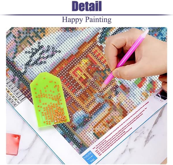 5D Diamantbroderi Full Kit, DIY Diamantmålning Kit Fyrtorn