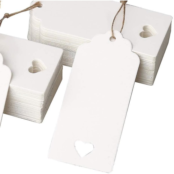 100 stk gavemærker til gør-det-selv eller bryllupsprismærker (hvide)