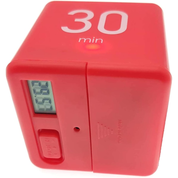 Kubtimer (Röd 15-20-30-60 Minuter), Digital Köktimer, LED