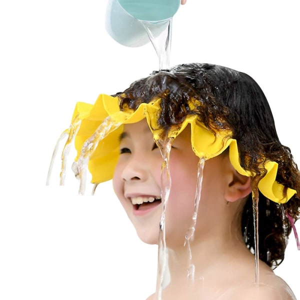 Silicone Shower Cap for Kids (Yellow) 6-12 Years