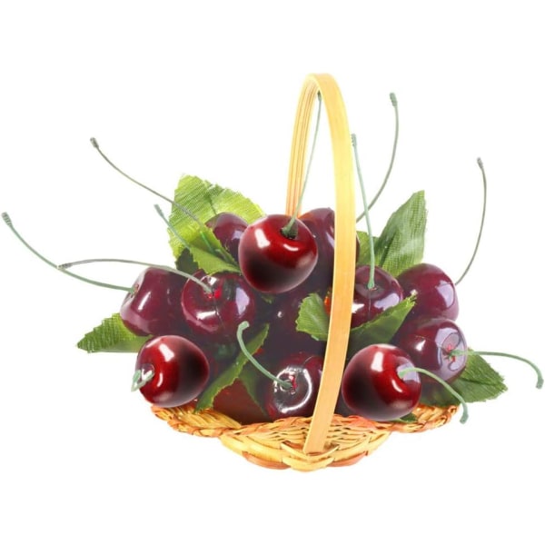 36 stk kunstige kirsebær til bordpynt