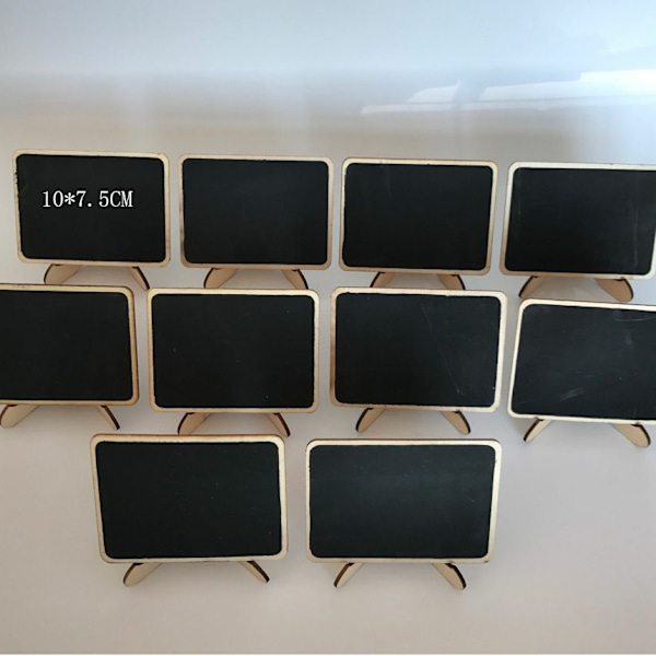 10 Pakk Mini Kritttavler med Stativ, Små Rektangulære Kritttavler, Tre Plasskort for Bryllup, Bursdag