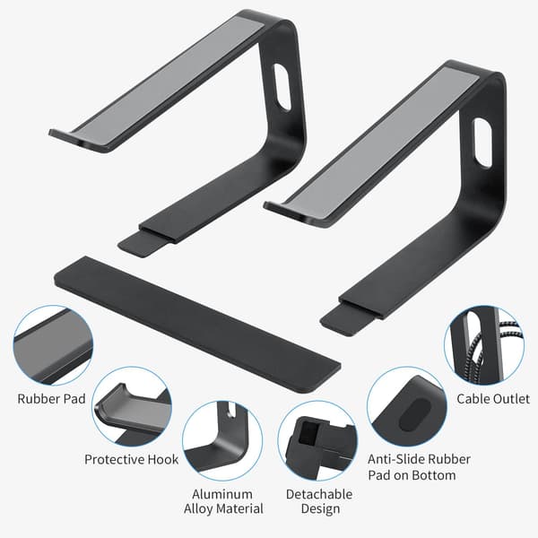 Bærbar PC-stativ (rosa), ergonomisk aluminiumsstativ for bærbar PC, avtakbart