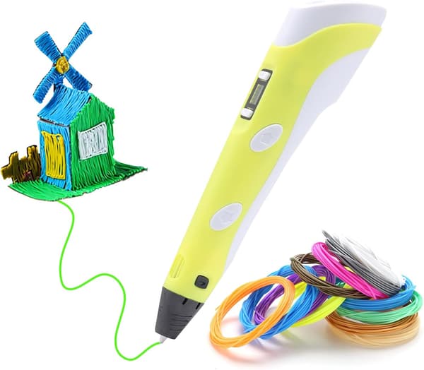Smart 3D-printpenn med LED-skjerm, kompatibel med PLA og ABS