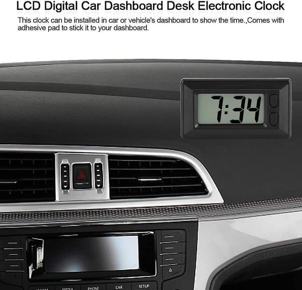 LCD Digital Klocka - Ultratunn Elektronisk Klocka för Bil
