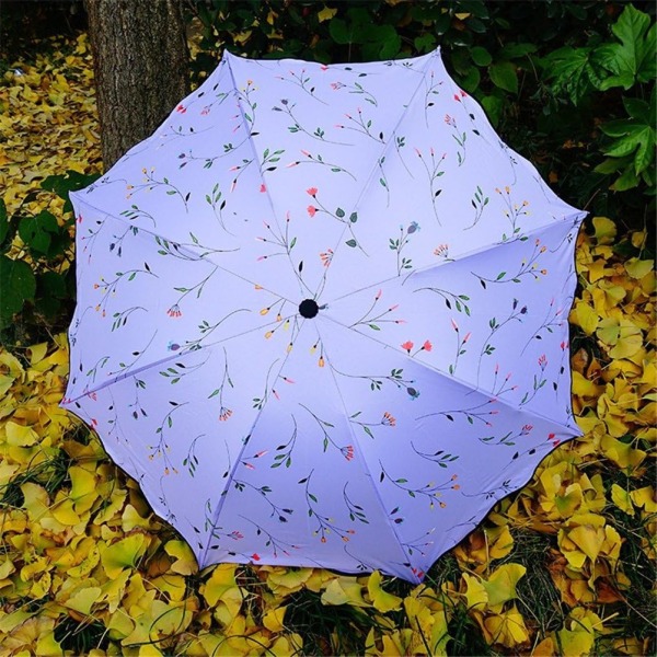 Anti UV Parasol Folde Paraplyer Dame Parasols Kvinde Folde