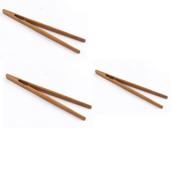 3 Stk Genanvendelig Bambus Brødristertænger - Træ Brødristertænger til
