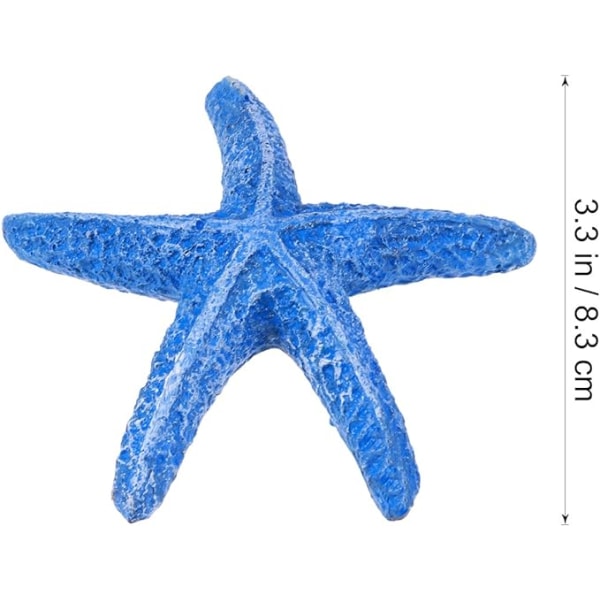 2 STK Blue Starfish Resin Aquarium Dekoration