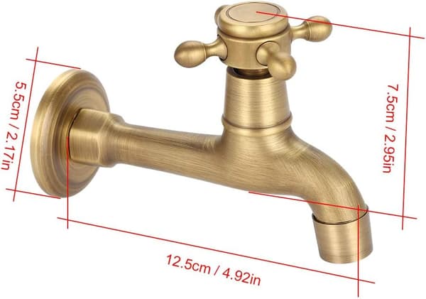 Vintage Solid Messing Havefaucet Vægmounted Tråd til Swimmingpool