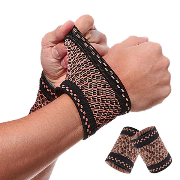 (Størrelse S) 1 Par Kobberfiber Strikket Håndledsbandage, Håndleds Kompressionsbandage, Elastisk Håndledsstøtte Ærme Håndledsbandage til Tendoni