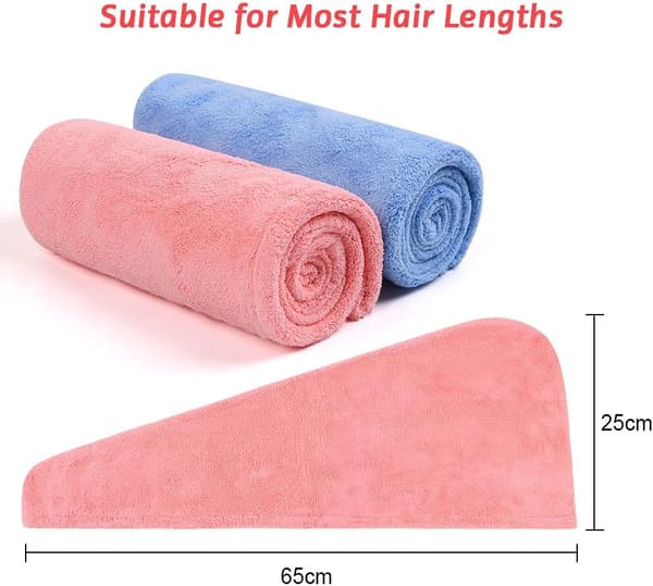 Hårhåndkle, superabsorberende mikrofiber hårhåndkle turban med knapp