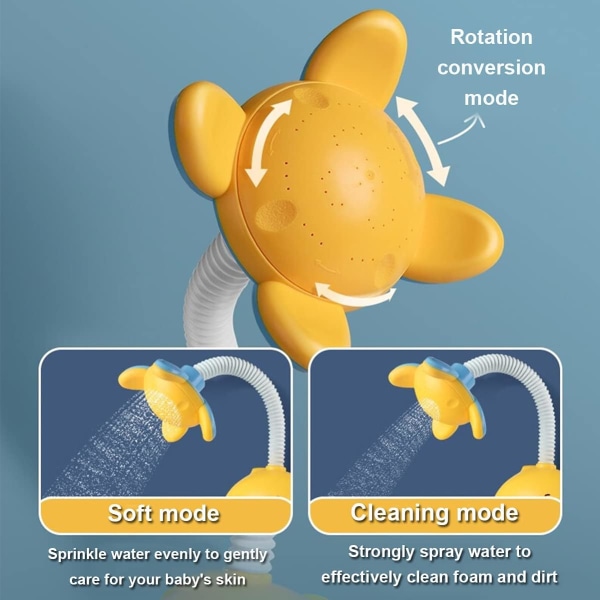 Badleksaker, elektriskt duschhuvud för barn, gul anka i badrummet,