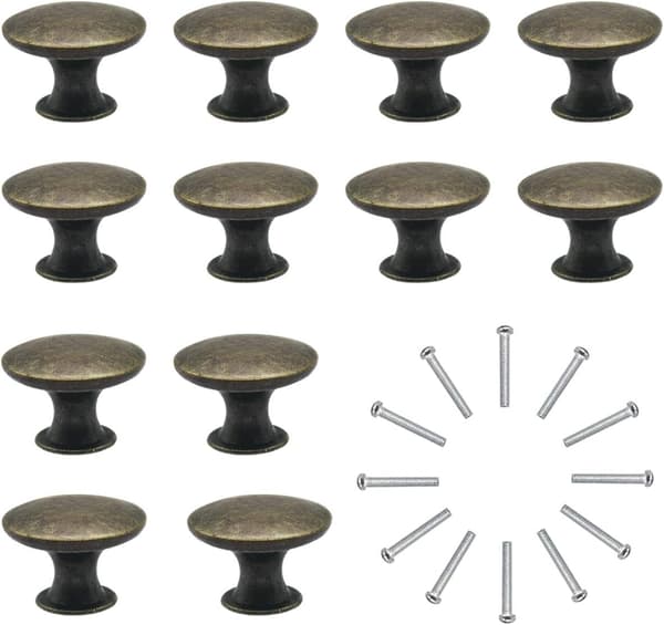 Dørgreb Sæt af 12 Skuffegreb 31mm Vintage Messinggreb Skab