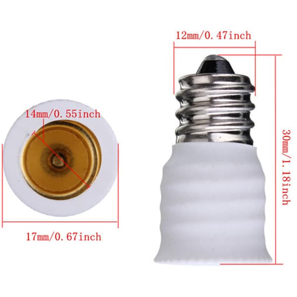 3x E12 til E14 Adapter LED Pære Adapter Hvit Adapter