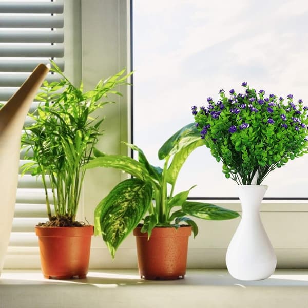 Kunstige eukalyptusblomster Grønne planter Blomsterbukettdekor
