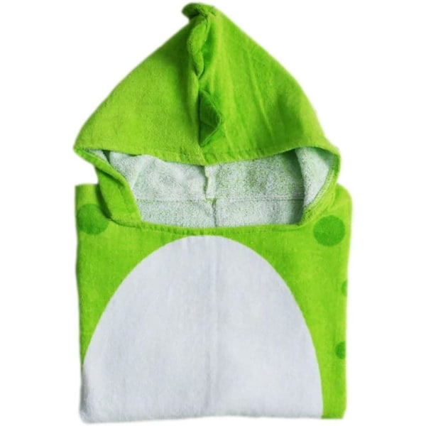 Badhandduk för barn – grön, baby med dinosauriehuva, bomull