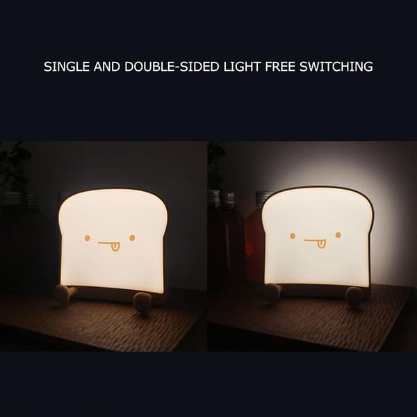 Toastbrød Natlys, USB Genopladeligt Silikon Natlys med Timer