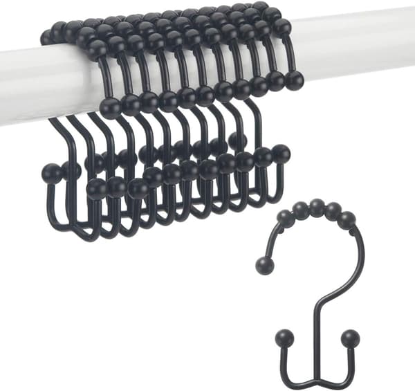 Gardinkrok Gardinkrok, Dobbel Rustfri Metall Glidende Dusj