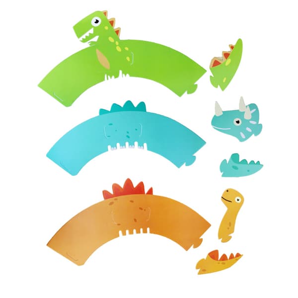 72 Dinosaur Cupcakespyd, Dinosaur Kagepynt, Dinosaur Indpakning