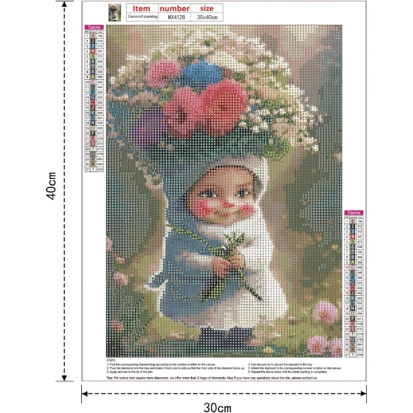 Diamantmålning Kit 30x40cm för Vuxna, Diamantkonst Kit Blomma