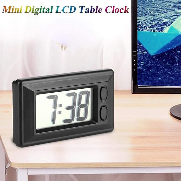 LCD Digital Klocka - Ultratunn Elektronisk Klocka för Bil