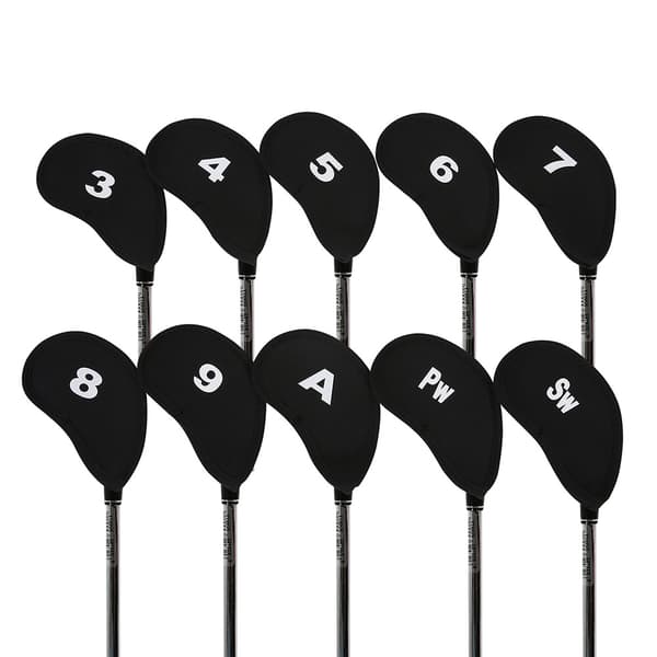 10 st svart neopren golfjärnskydd set