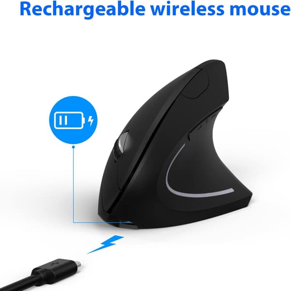 Ergonomisk mus - 2.4G vertikal trådløs datamus for MacBo