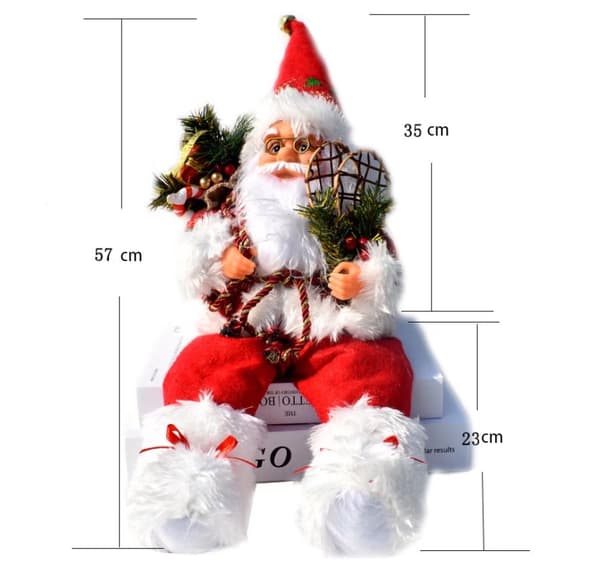 Siddende Julemand Mini Rød Dukke Julepynt Ornamenter