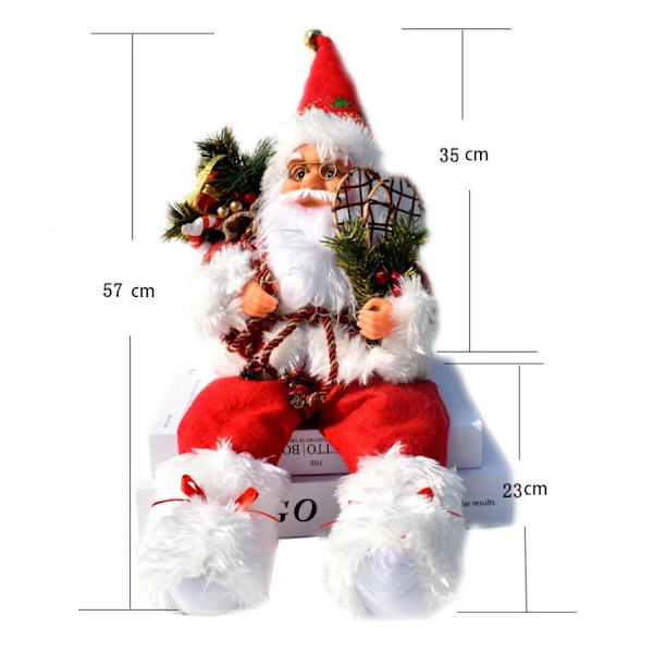 Sittande Tomte Mini Röd Docka Juldekoration Prydnader