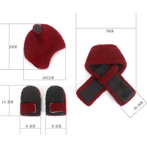 Vinter Børn Bobble Hat Babypiger Tørklæde Handsker Hattesæt Børn W