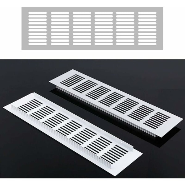 2 stycken rektangulära ventilationsgaller, aluminiumventilation