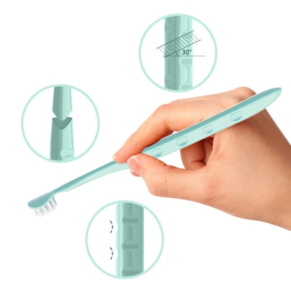 3-sidig tandborste, ultramjuk träningstandborste för rengöring A