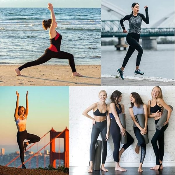 Sportleggings för kvinnor Yogabyxor för kvinnor med fickor med hög midja