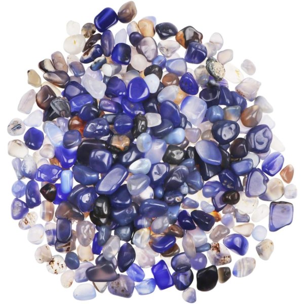 Blå agat sten grus ädelstenar naturlig kristall kvarts för hemmet