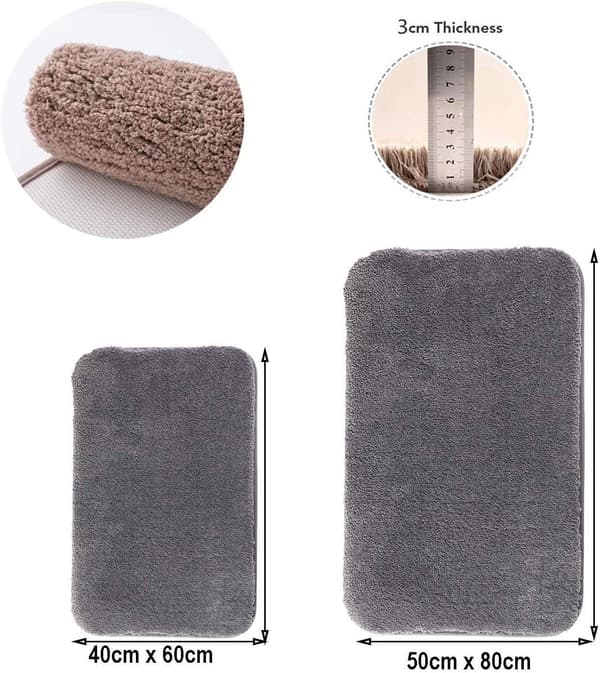 Extra Tjock Halksäker Badmatta Absorberande Duschmatta Mikrofiber för